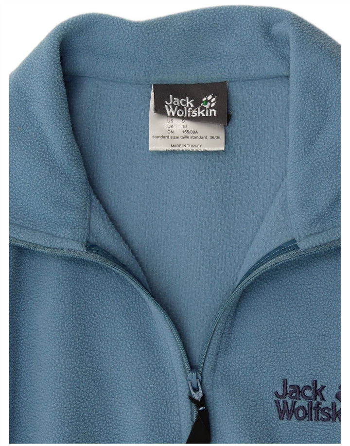 Damski sweter polarowy JACK WOLFSKIN z zamkiem błyskawicznym UK 10, mały, niebieski poliester