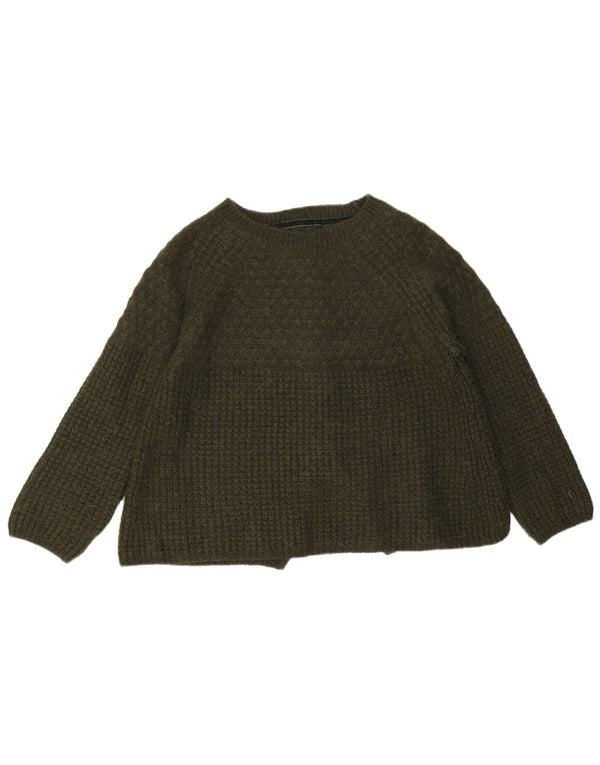 Damski sweter Massimo Dutti z dekoltem w łódkę UK 16, duży, khaki, akryl
