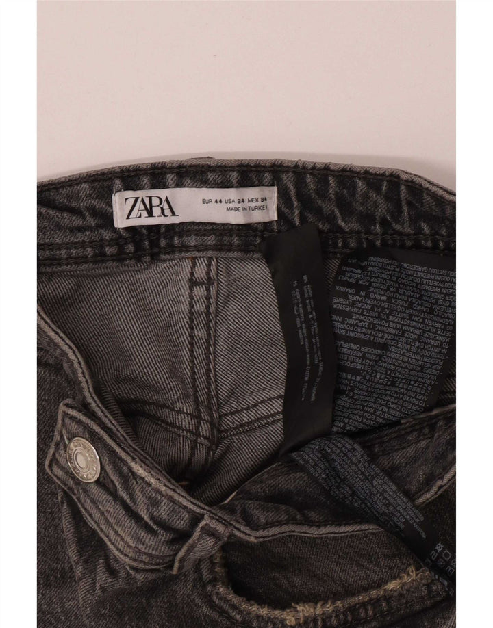 Męskie jeansy Zara w trudnej sytuacji, proste, EU 44, duże, W34, L29, szara bawełna