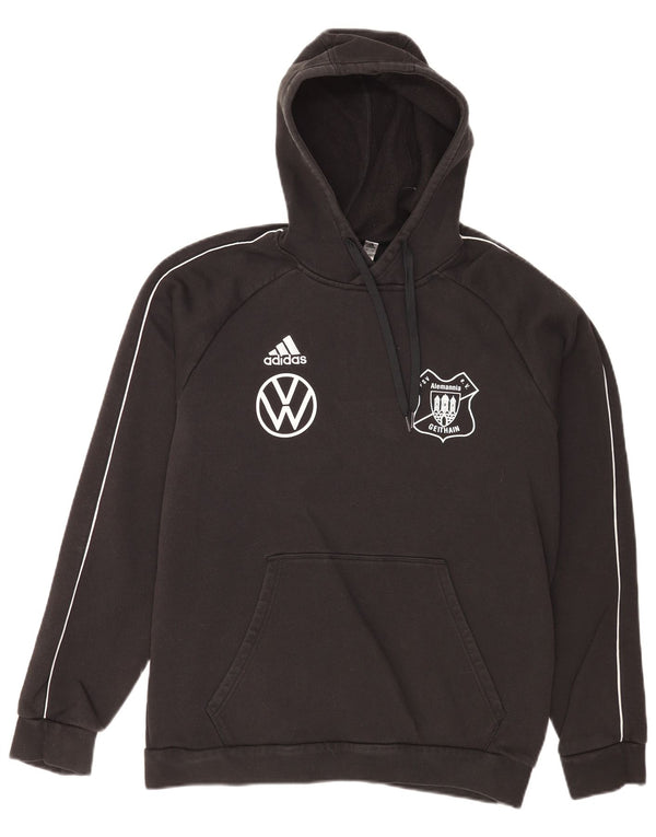 Adidas Męska bluza z kapturem FSV Alemannia Geithain Graphic, duża, czarna, bawełniana