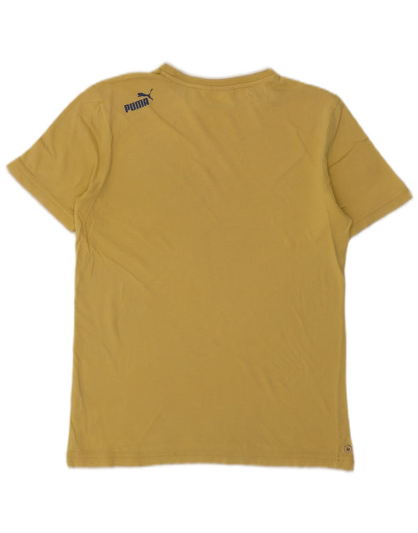 Męski T-shirt Puma z grafiką, mały, żółty