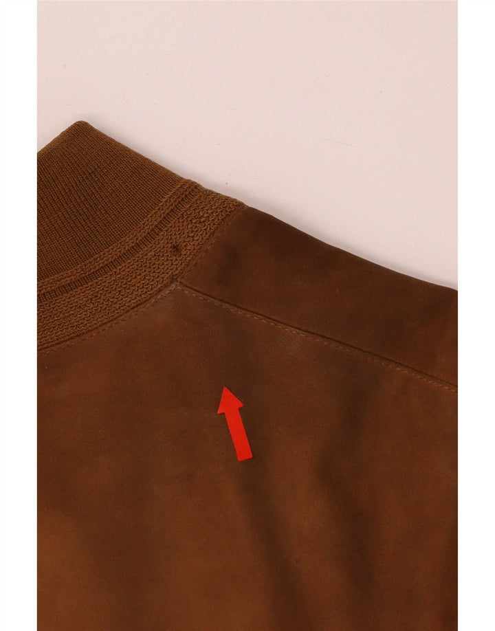 Vintage damska oversize'owa zamszowa kurtka bomber IT 44 średni beż