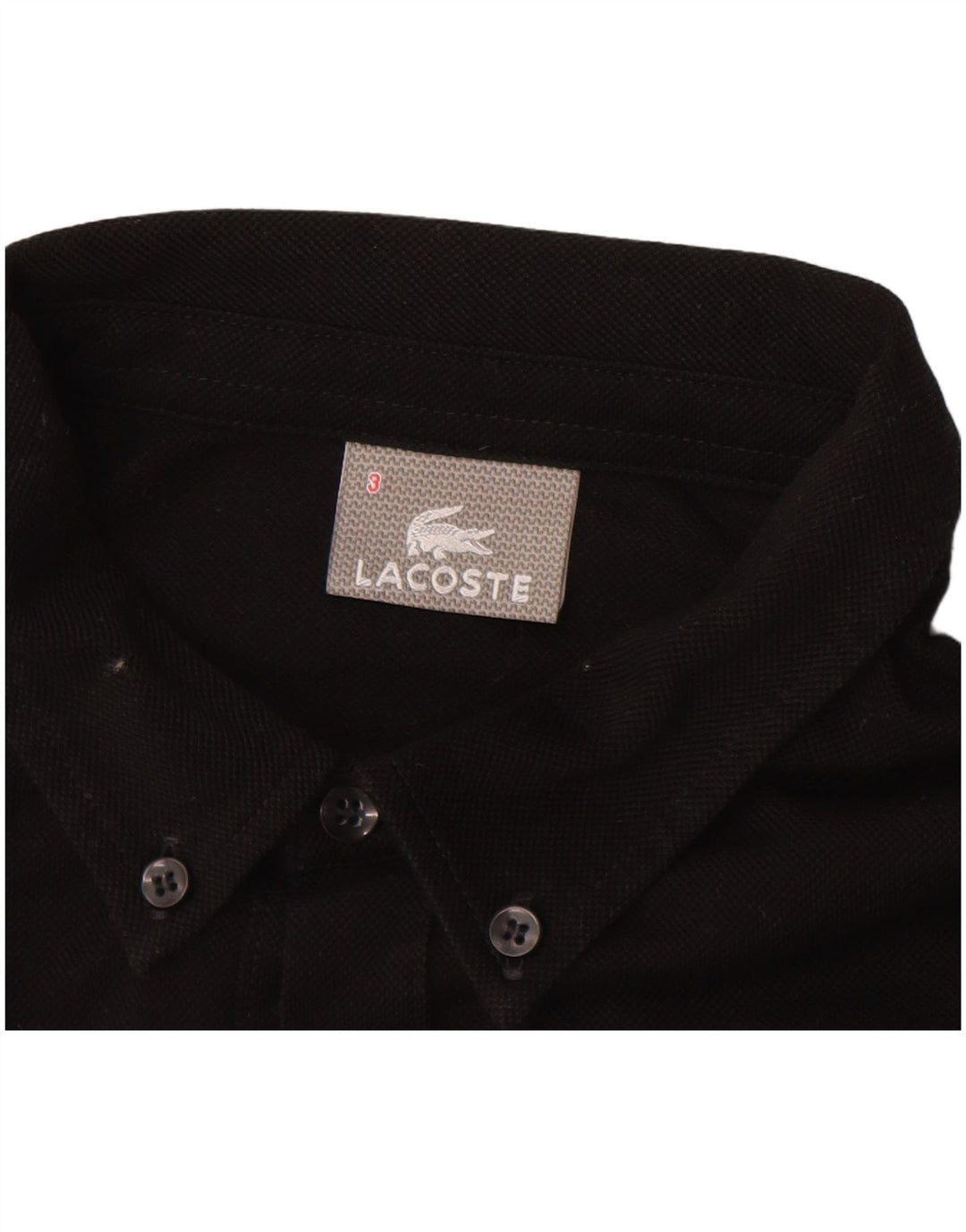 Męska koszula pulowerowa LACOSTE, rozmiar 3, mała, czarna, bawełniana