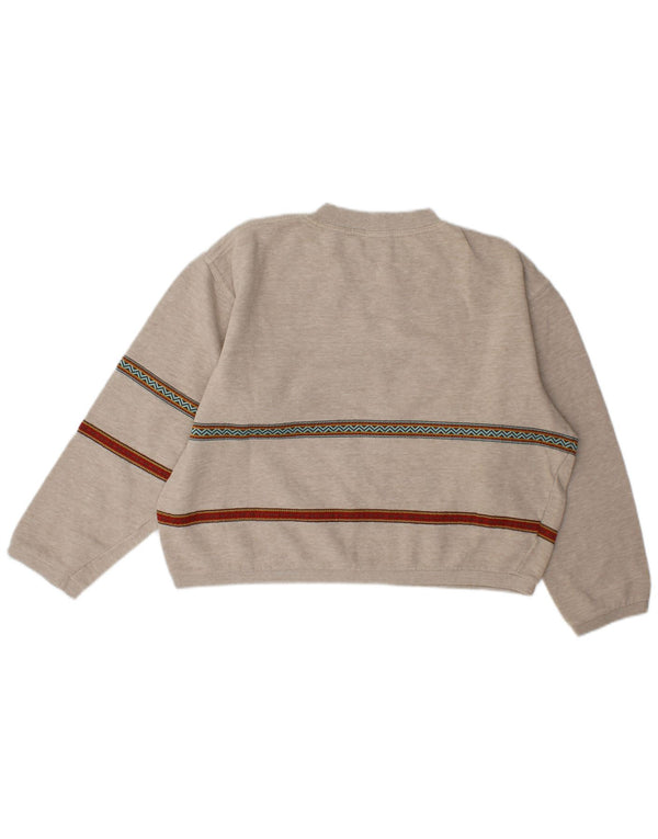Damska bluza Stefanel Crop Graphic Jumper UK 14 w średnie szare paski
