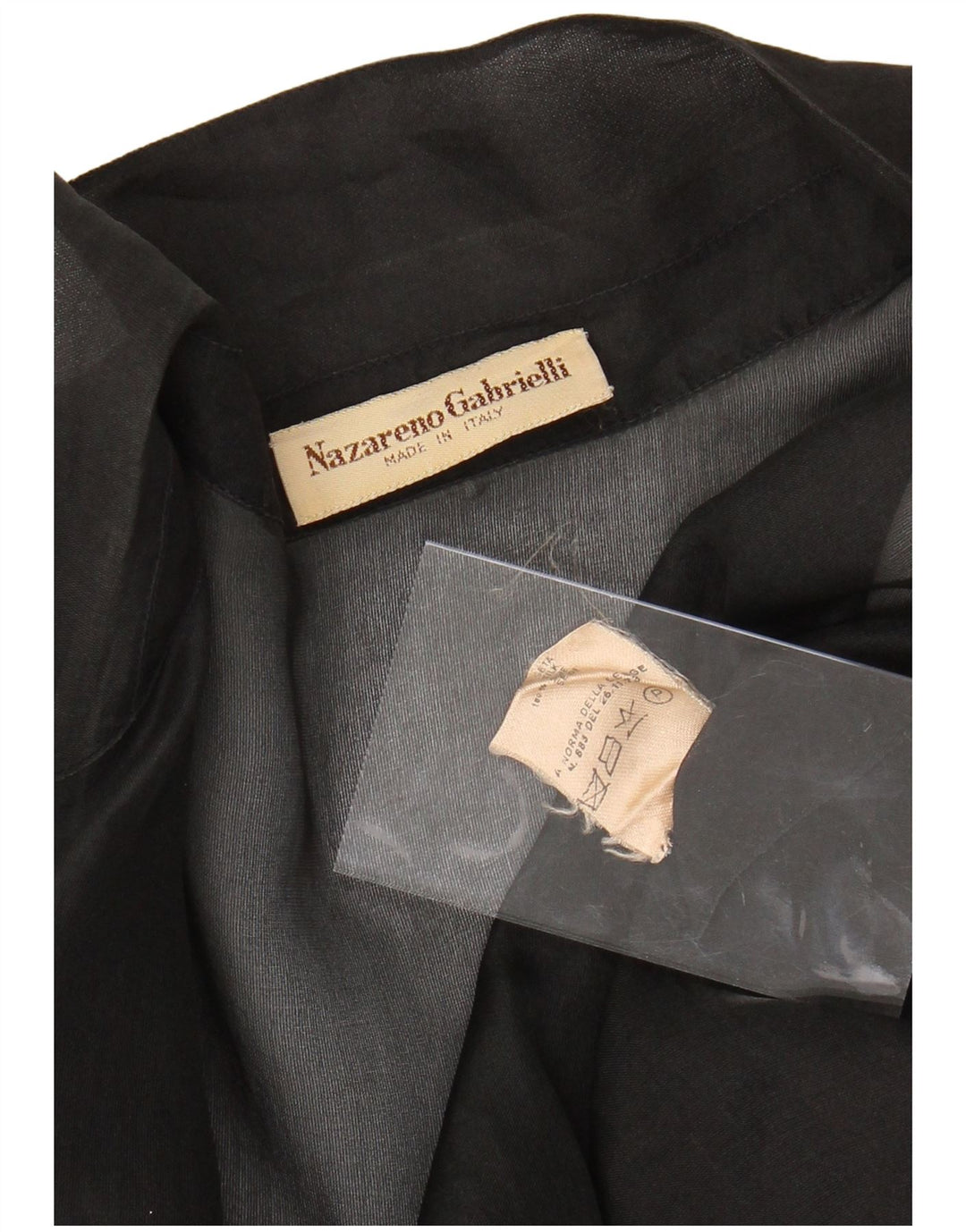 NAZARENO GABRIELLI Damski prześwitujący kardigan Top UK 14 Średni czarny jedwab