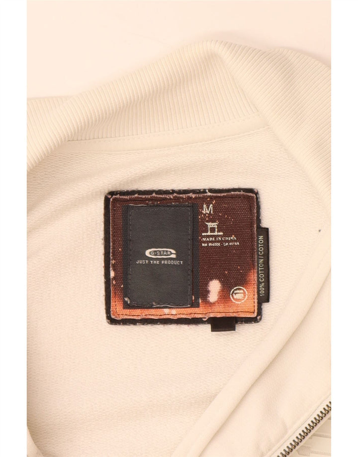 Męska kurtka dresowa G-STAR, średnia biała bawełna