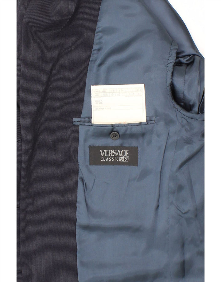 VERSACE Mens 3 Button Blazer Jacket IT 52 XL Navy Blue Wool Vintage Versace and Second-Hand Versace from Messina Hembry 