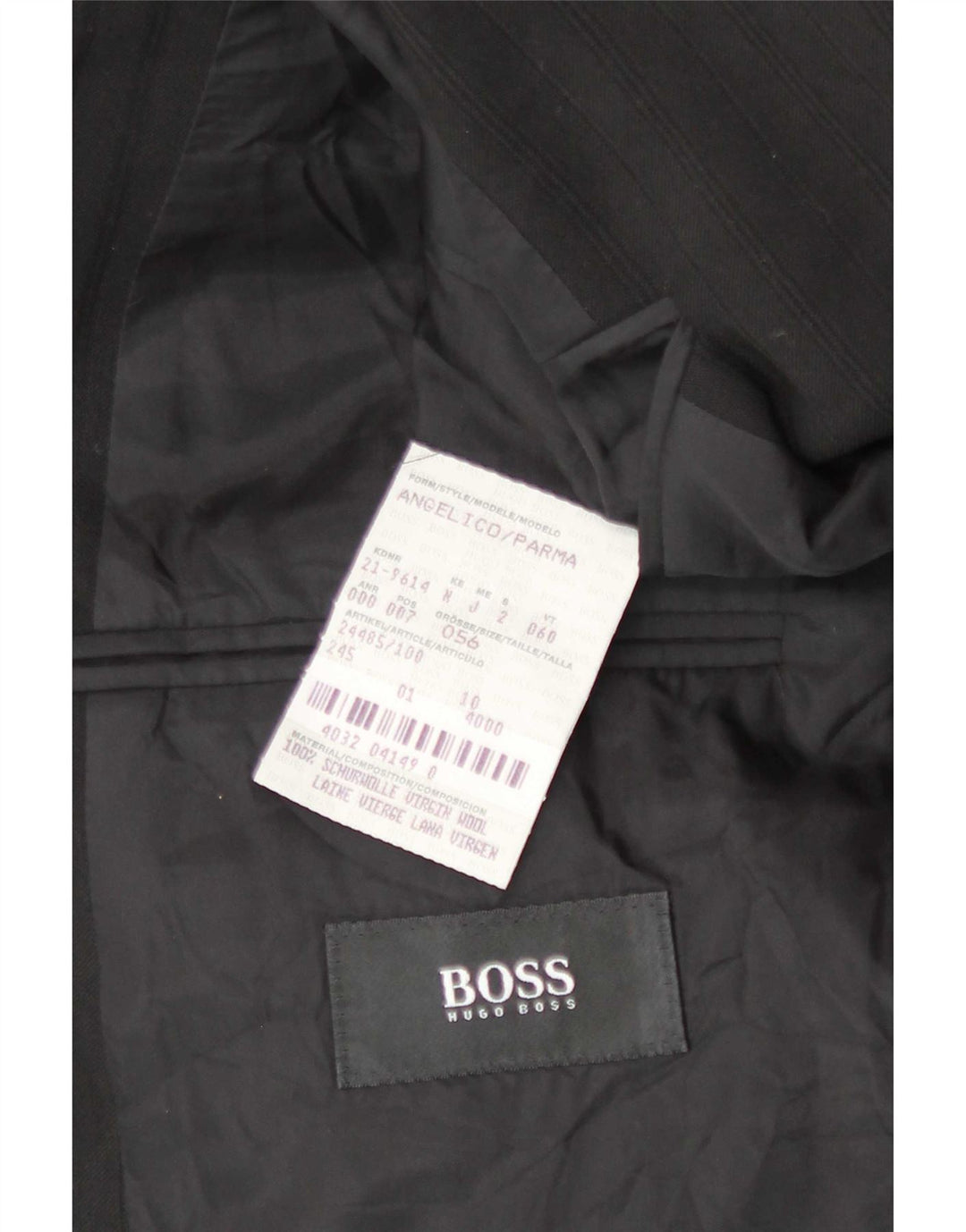 Męska marynarka zapinana na 3 guziki Hugo Boss EU 56 3XL Wełniana w czarne paski