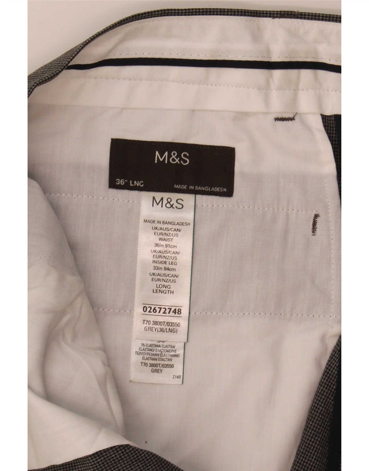 Męskie spodnie garniturowe Marks & Spencer W36 L33 szare