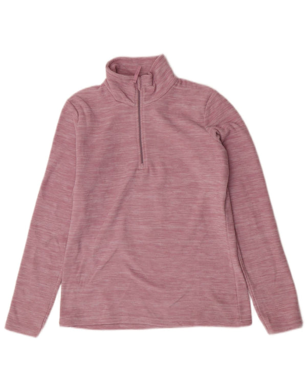 Damski sweter polarowy Mountain Warehouse z zamkiem błyskawicznym, UK 10, mały, różowy, nakrapiany