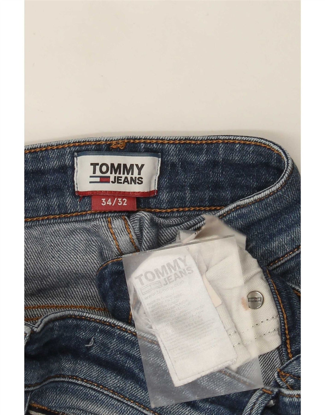 Męskie jeansy slim fit Tommy Hilfiger W34 L32 Niebieskie bawełniane