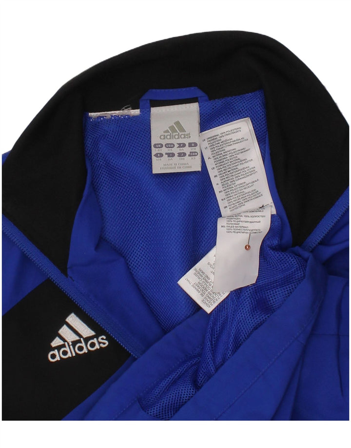 Chłopięca kurtka dresowa ADIDAS 7-8 lat Niebieski poliester z blokami kolorów