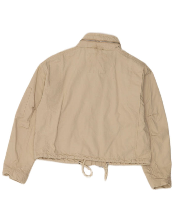 Damska kurtka typu oversize Superdry Crop UK 8, mała, beżowa, bawełniana