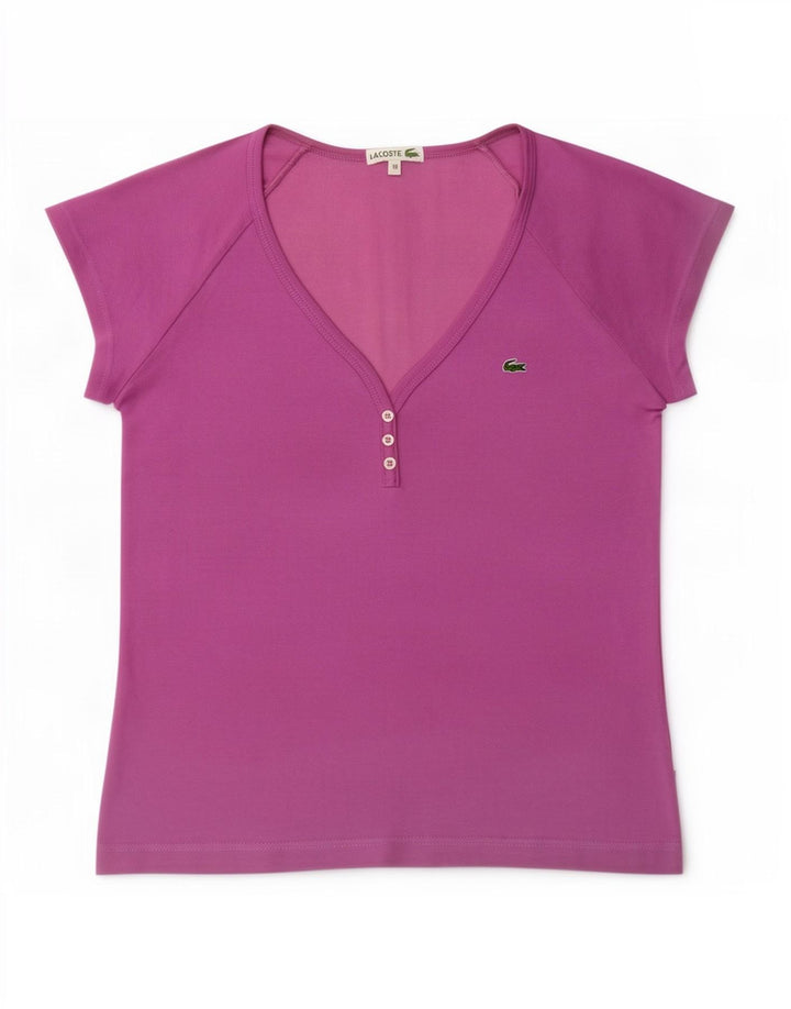 T-shirt damski Lacoste, rozmiar 38, średni fiolet, bawełna
