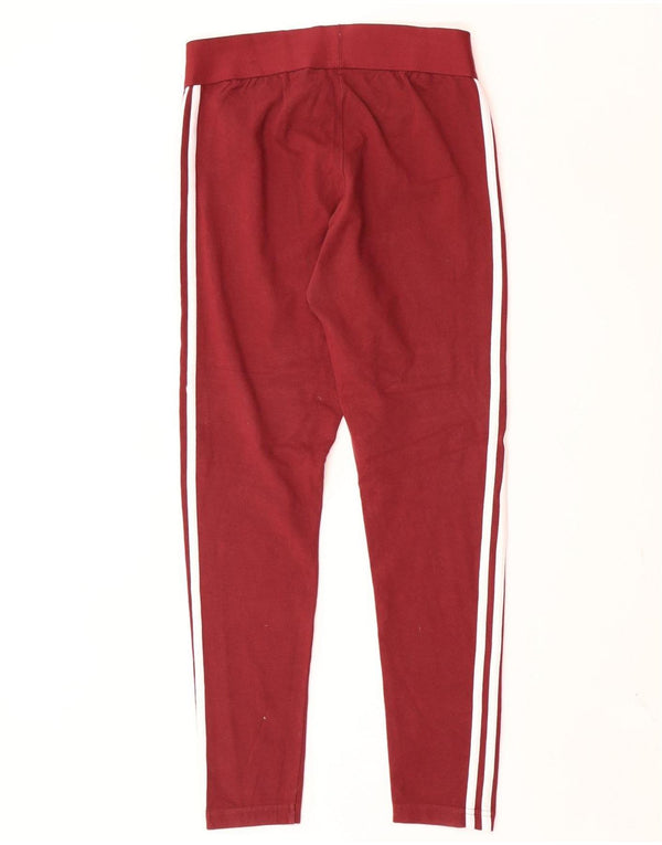 Adidas Womens Leggings UK 12/14 Medium  Burgundy Cotton