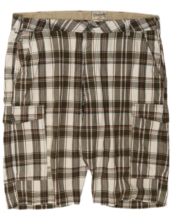 Męskie spodenki cargo Wrangler W42 2XL, bawełniana, wielokolorowa krata