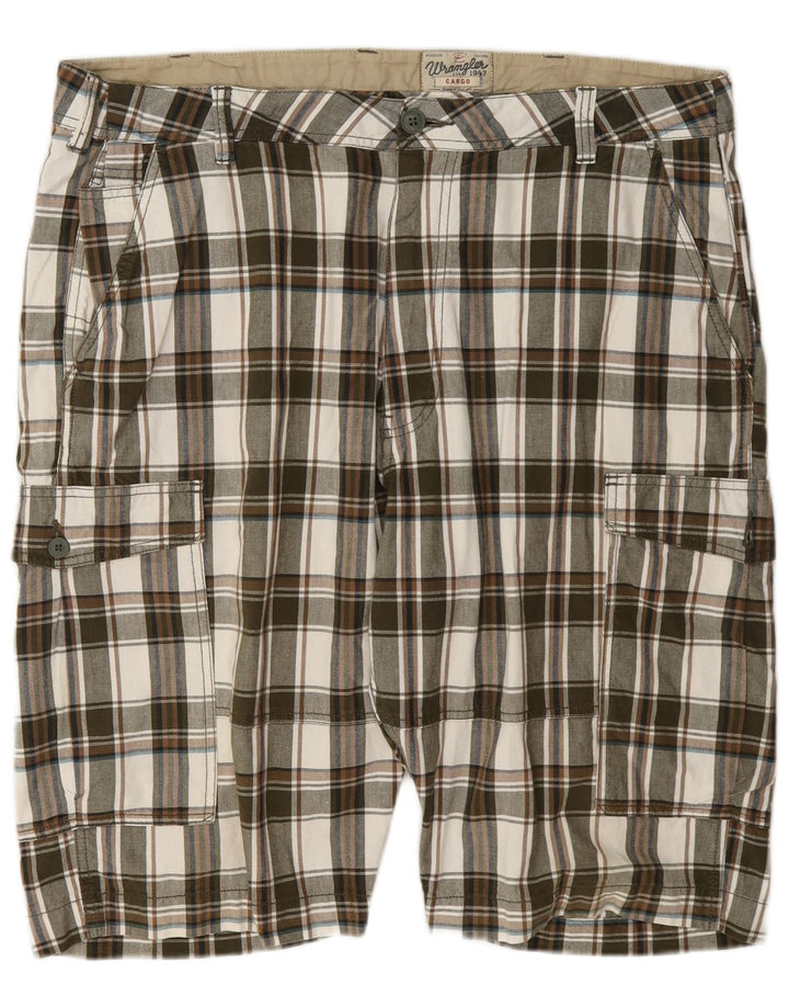 Męskie spodenki cargo Wrangler W42 2XL, bawełniana, wielokolorowa krata