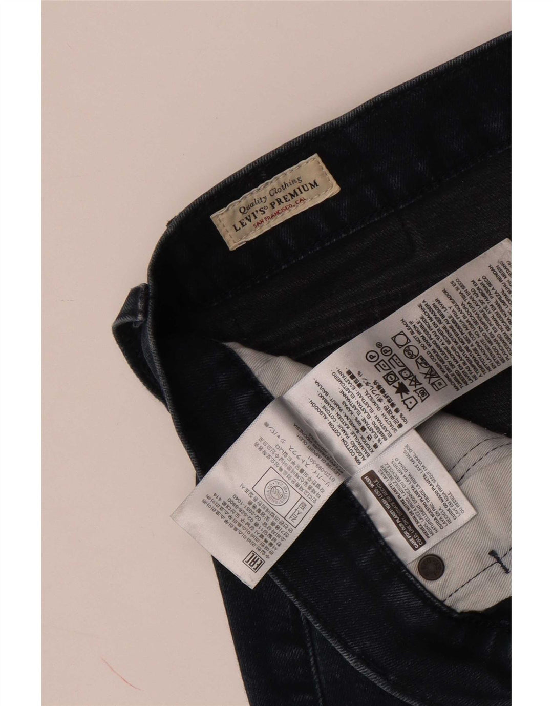 Męskie jeansy Levi's Slim W32 L30 Granatowa bawełna