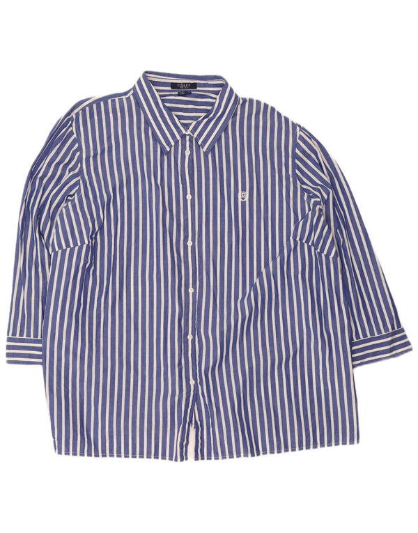 Damska koszula z rękawem 3/4 Chaps UK 22 3XL, bawełniana w niebieskie paski