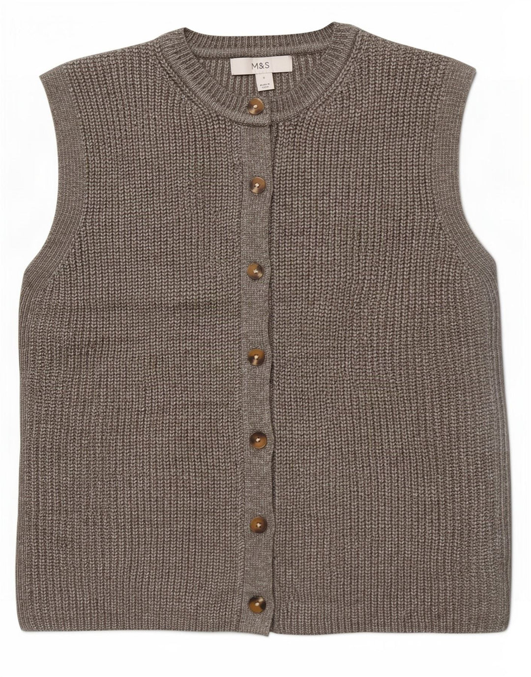 Marks & Spencer Damski sweter bez rękawów, UK 10, mały, szary