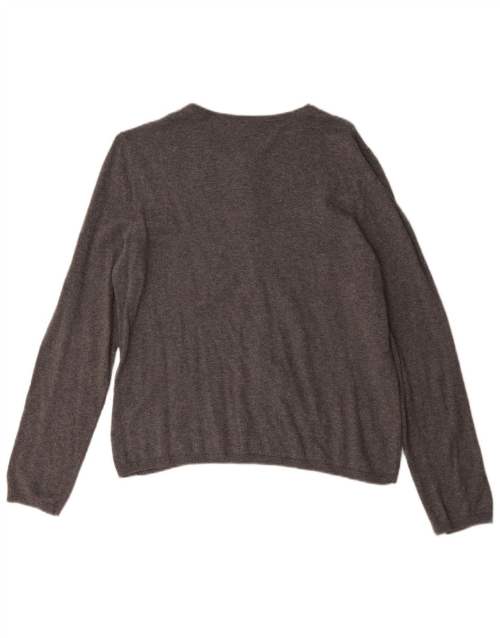 Damski sweter rozpinany Laura Ashley UK 14, średnioszary, bawełniany