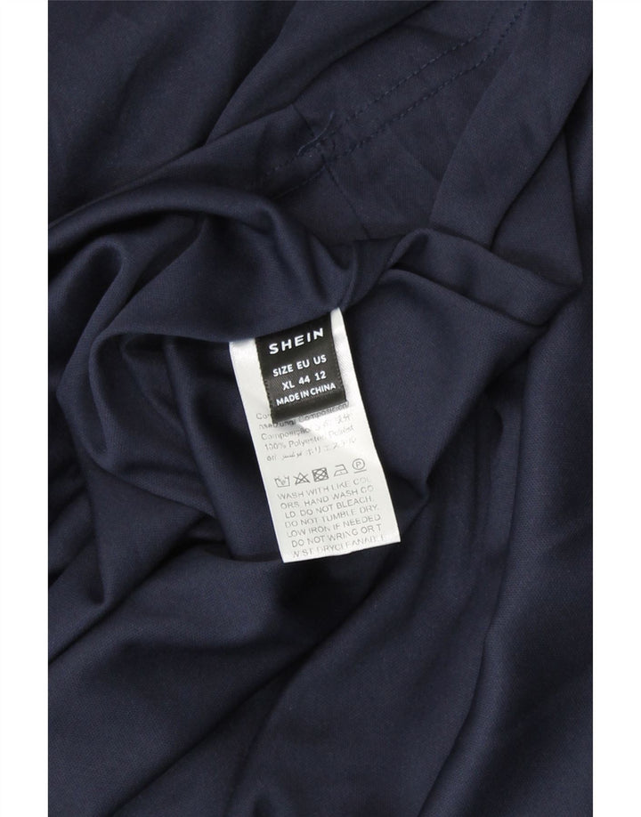 SHEIN Womens Off Shoulder Maxi Dress UK 18 XL Navy Blue Polyester Vintage Shein and Second-Hand Shein from Messina Hembry 