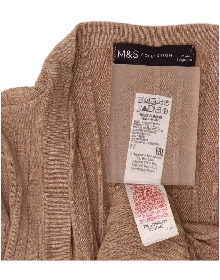 Sweter damski Marks & Spencer Longline Open Cardigan UK 10 Small Beige