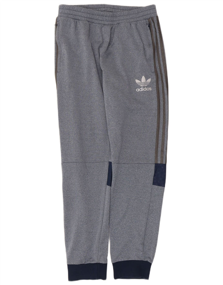 Adidas Męskie spodnie dresowe Joggery Średni niebieski Poliester z blokami kolorów