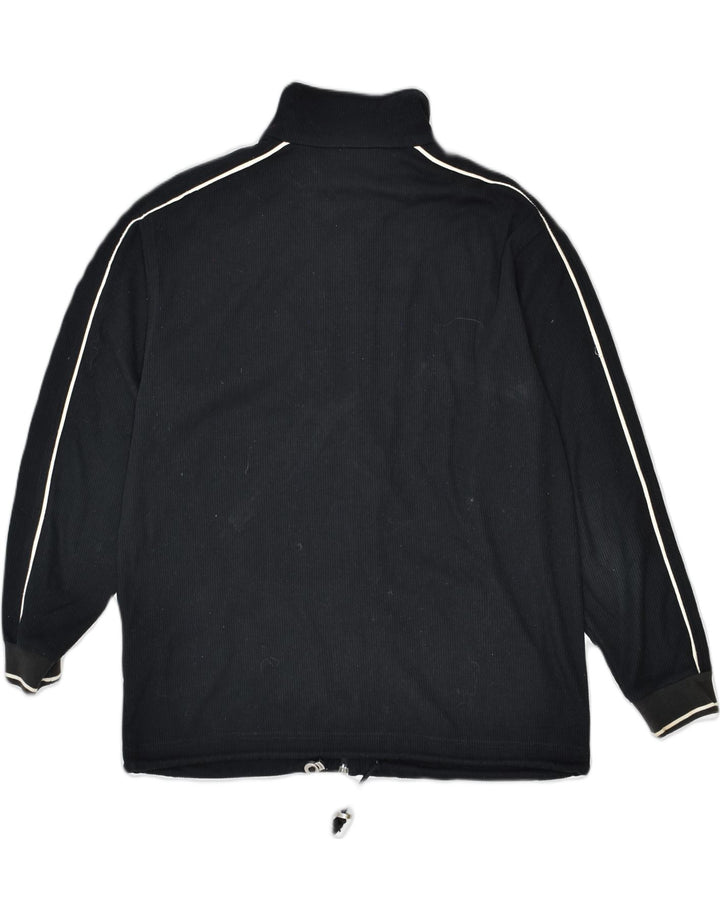 LOTTO Womens Tracksuit Top Jacket UK 16 Large Black Polyester | Vintage | Thrift | Second-Hand | Used Clothing | Messina Hembry 