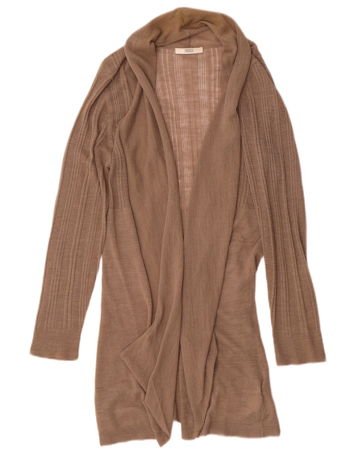 Marks & Spencer Damski sweter rozpinany o długim kroju, UK 14, średni brąz