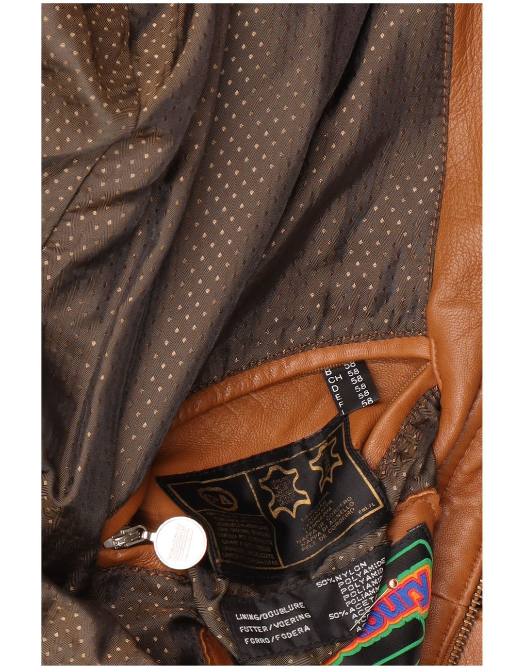 WESTBURY Męska kurtka skórzana EU 58 2XL Brązowa skóra