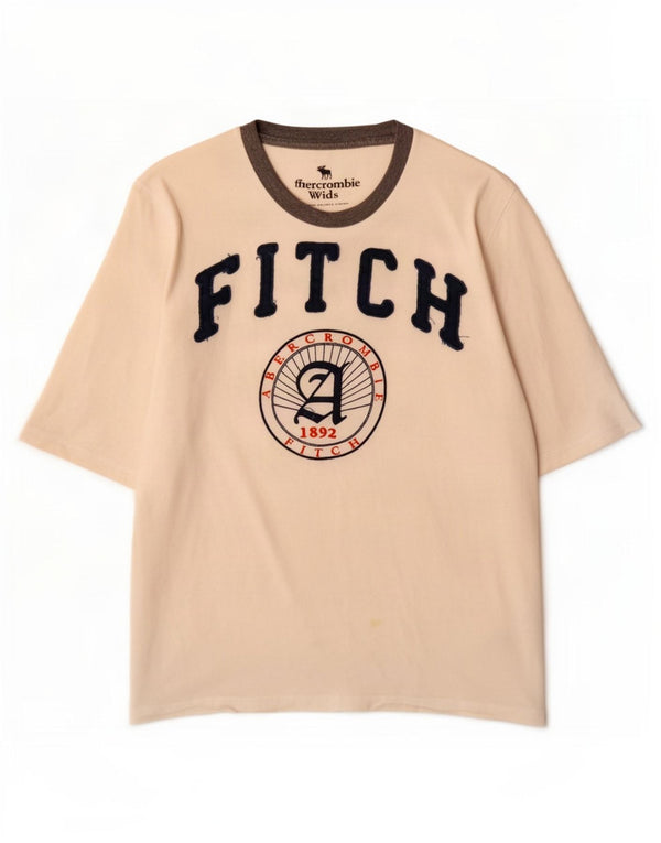 Chłopięcy T-shirt z grafiką Abercrombie & Fitch 11-12 lat, biała, bawełniana