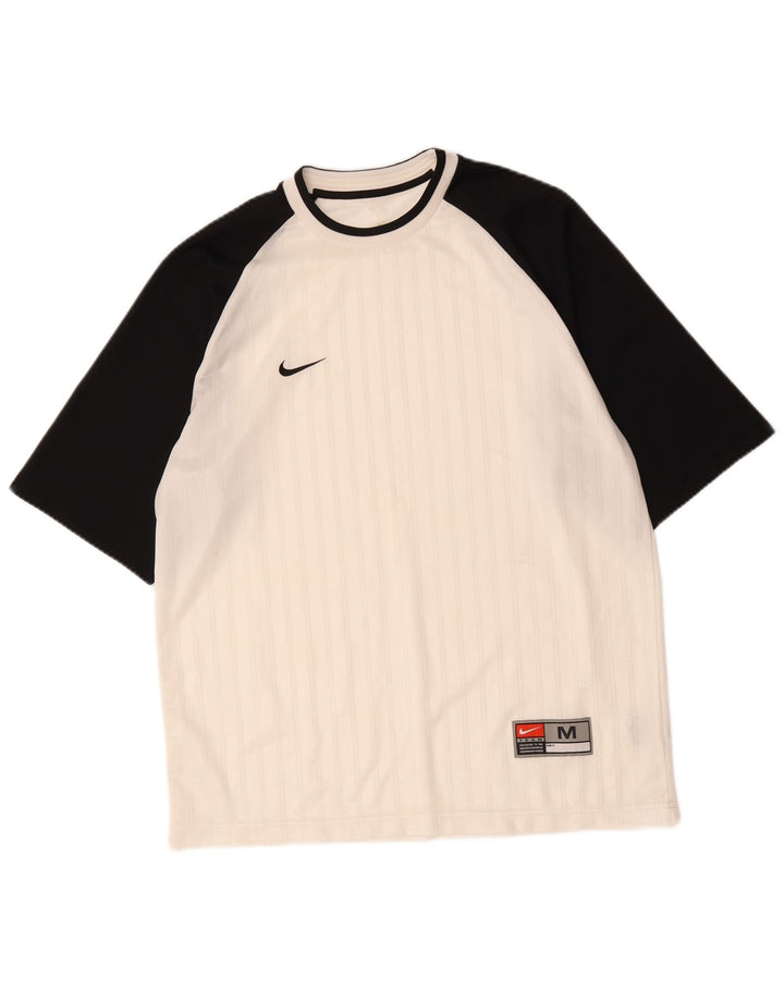 T-shirt męski Nike Top, średni biały poliester z blokami kolorów