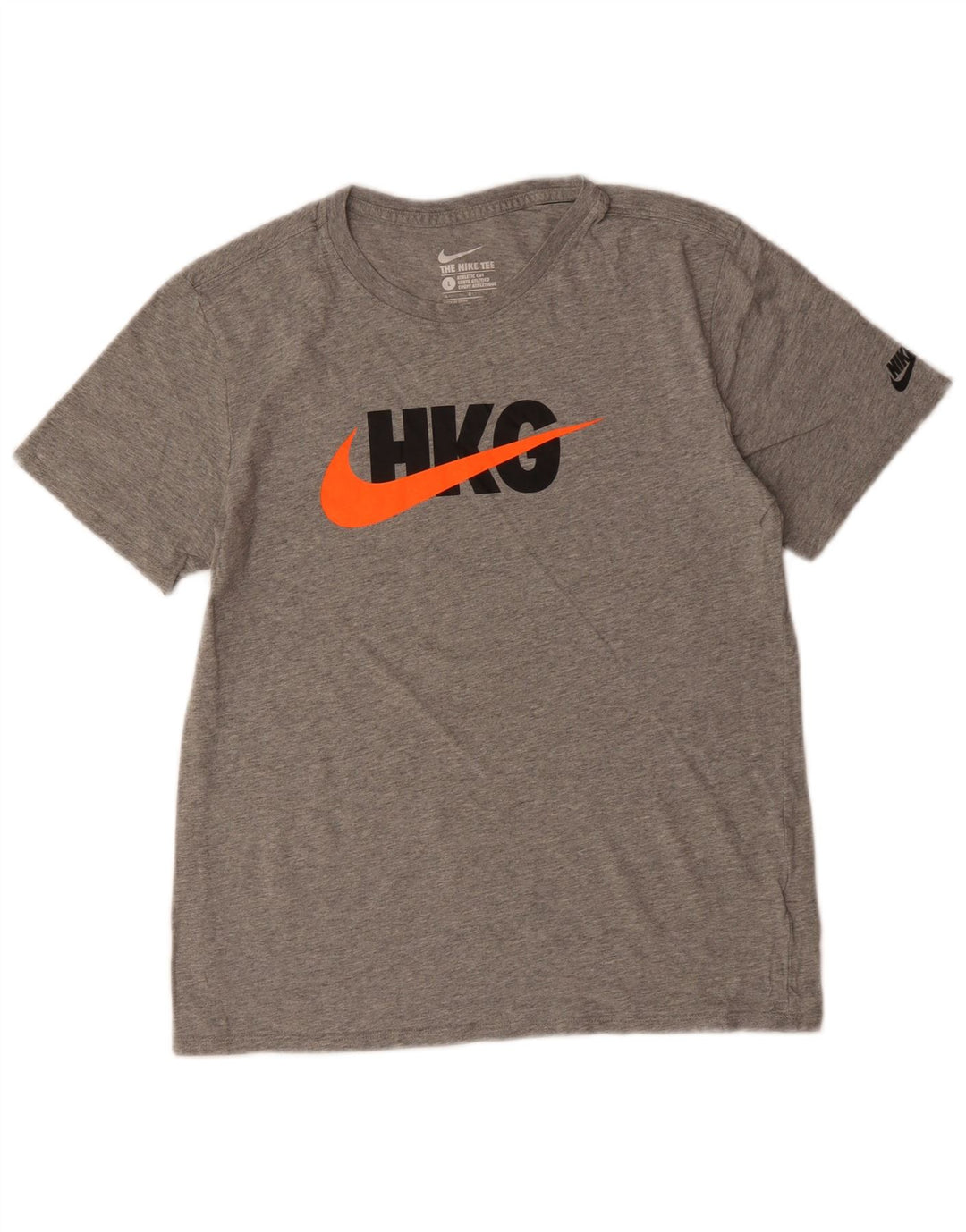 Damski T-shirt NIKE o sportowym kroju z grafiką Top UK 14, duży, szary, bawełniany