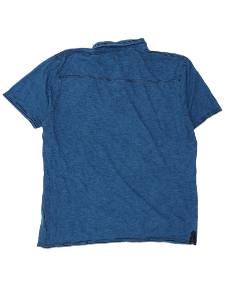 Męska koszulka polo BKE 2XL, niebieska, bawełniana w plamki