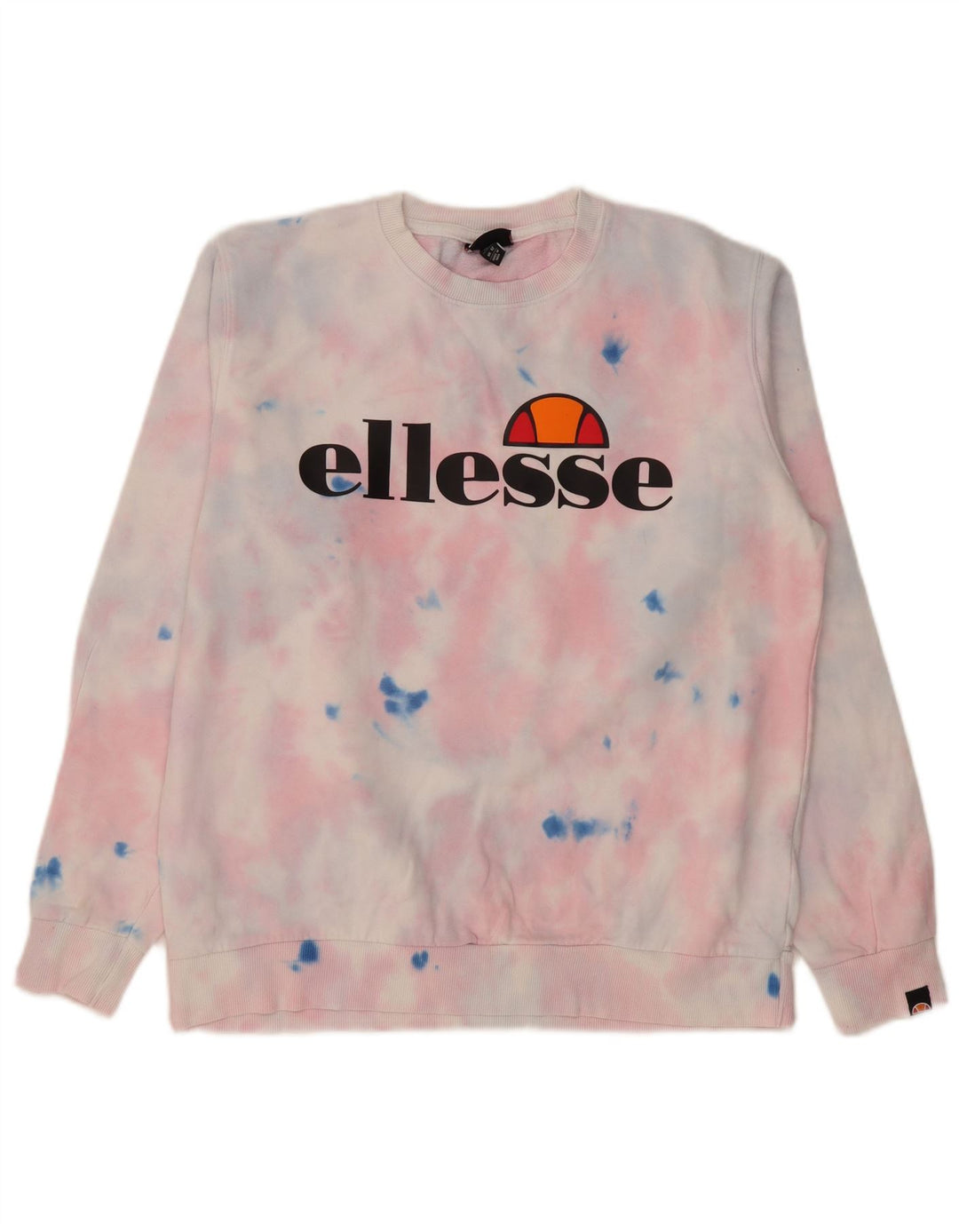 Damska bluza Ellesse Graphic Jumper UK 12 Średni różowy Tie Dye Cotton