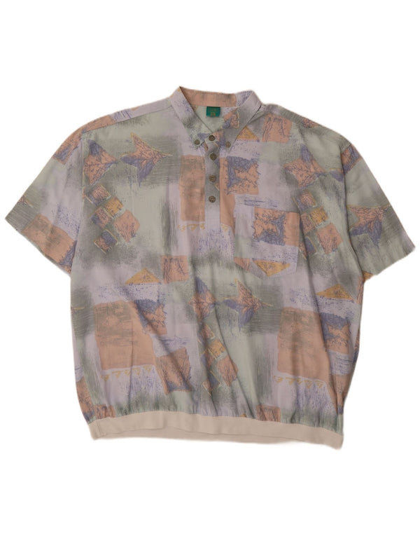 Canda Męska koszula pulowerowa z krótkim rękawem, abstrakcyjnym wzorem, 3XL, wielokolorowa