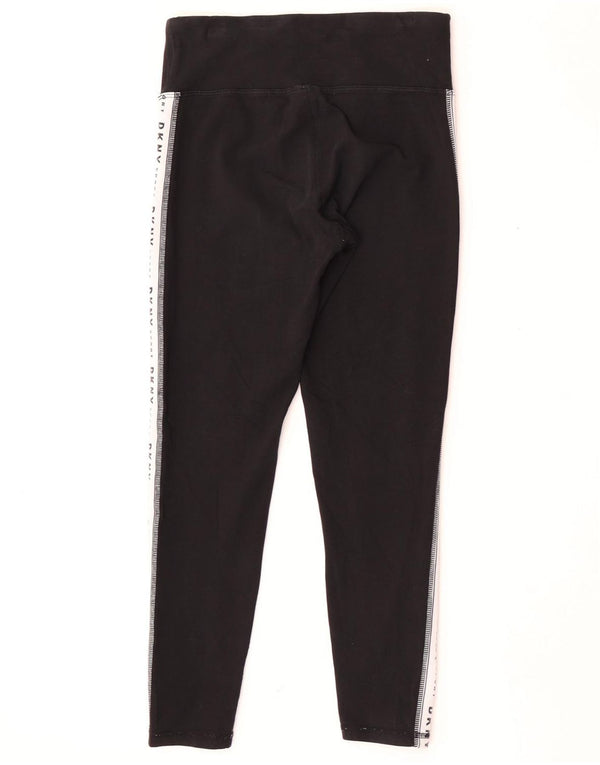 Damskie legginsy Dkny Graphic Crop UK 8, małe, czarne, bawełniane z blokami kolorów