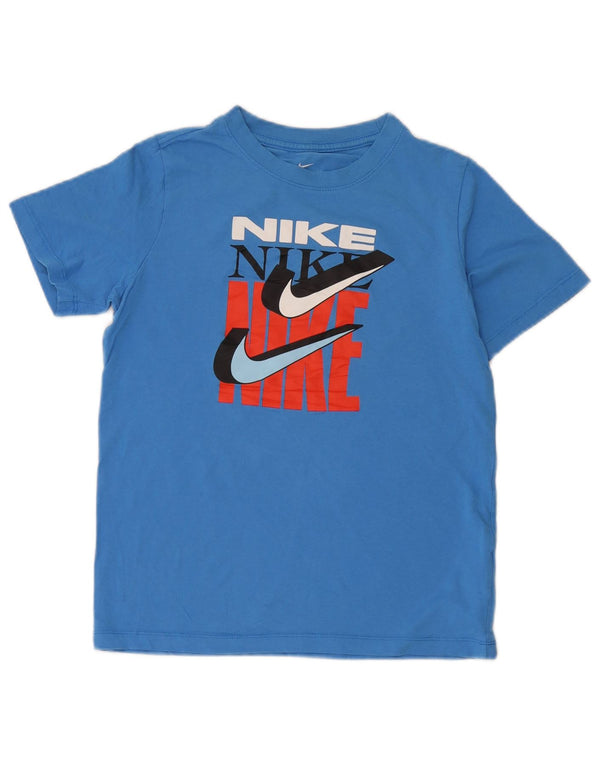 Chłopięcy T-shirt z grafiką Nike na 12-13 lat, duży, niebieski, bawełniany