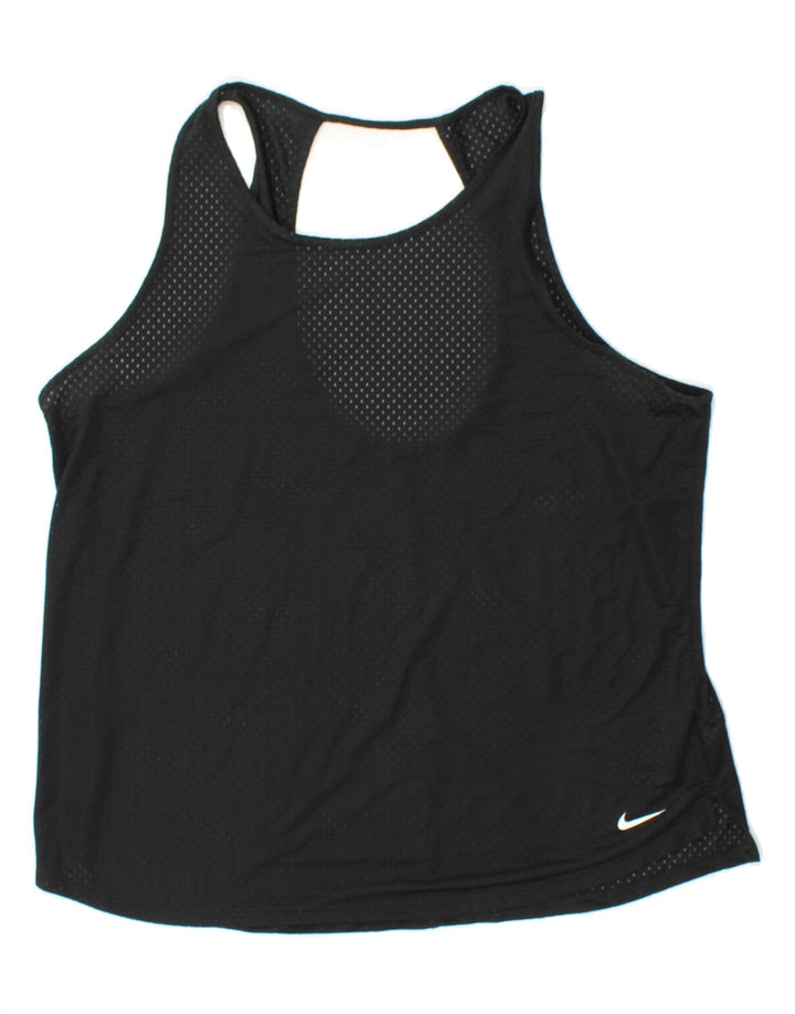 NIKE Womens Dri Fit Vest Top UK 16 Large Black Polyester Vintage Nike and Second-Hand Nike from Messina Hembry 