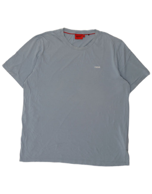 T-shirt męski Hugo Boss, top XL, niebieska bawełna