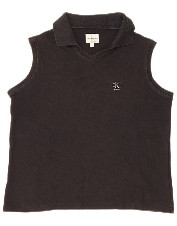Damska koszulka polo bez rękawów Calvin Klein Jeans, UK 10, mała czarna