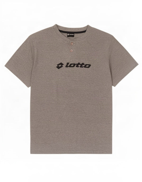 Lotto Mens Graphic T-Shirt Top Large Grey Flecked Cotton