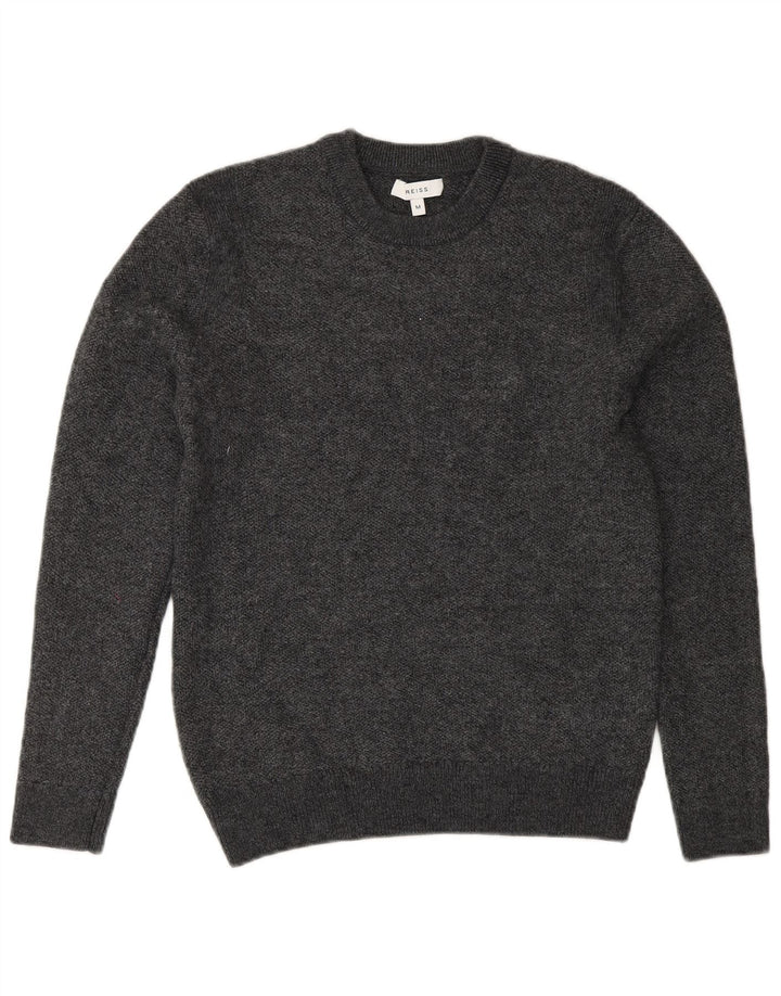 Sweter damski Reiss z okrągłym dekoltem UK 12, średnioszary, wełniany w cętki