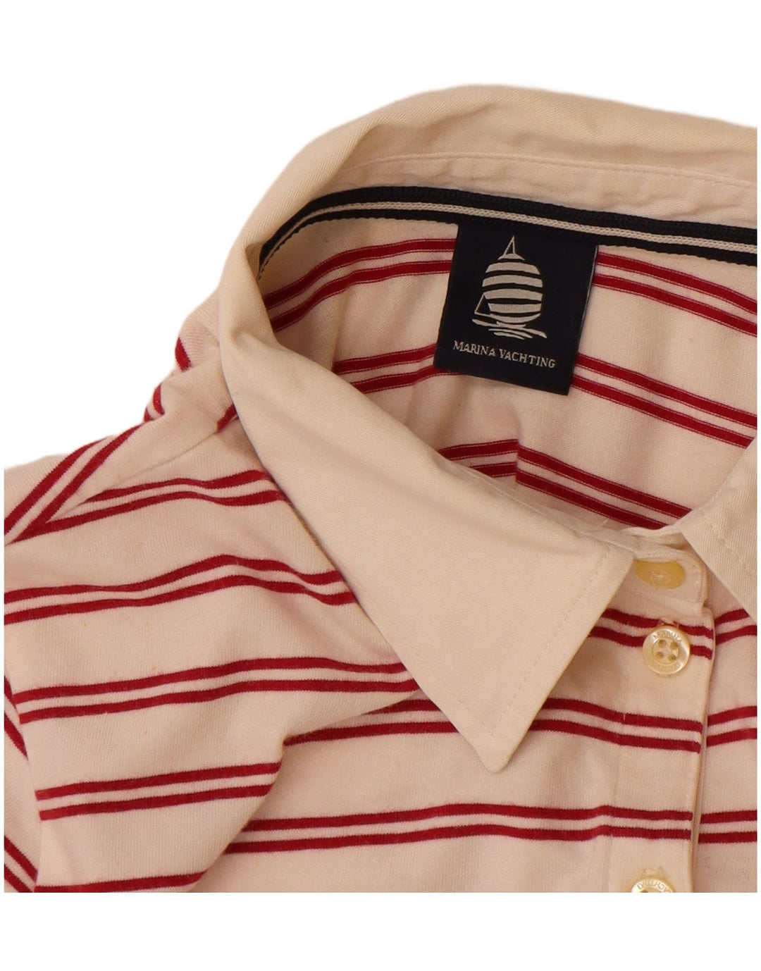 Damska koszulka polo do rugby MARINA YACHTING UK 12 w średnie białe paski