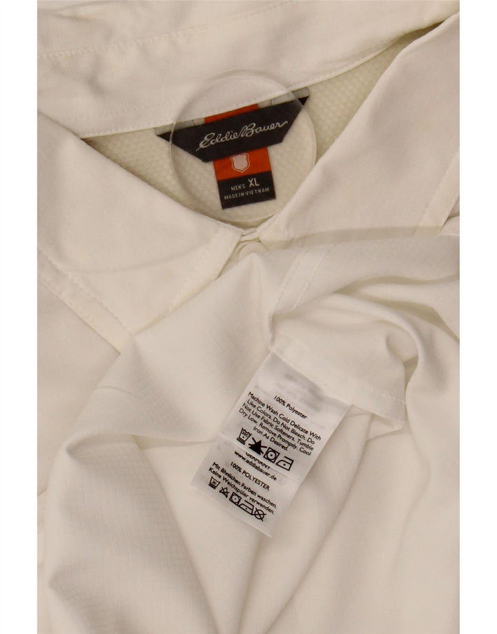 EDDIE BAUER Męska koszula z krótkim rękawem XL, biały poliester