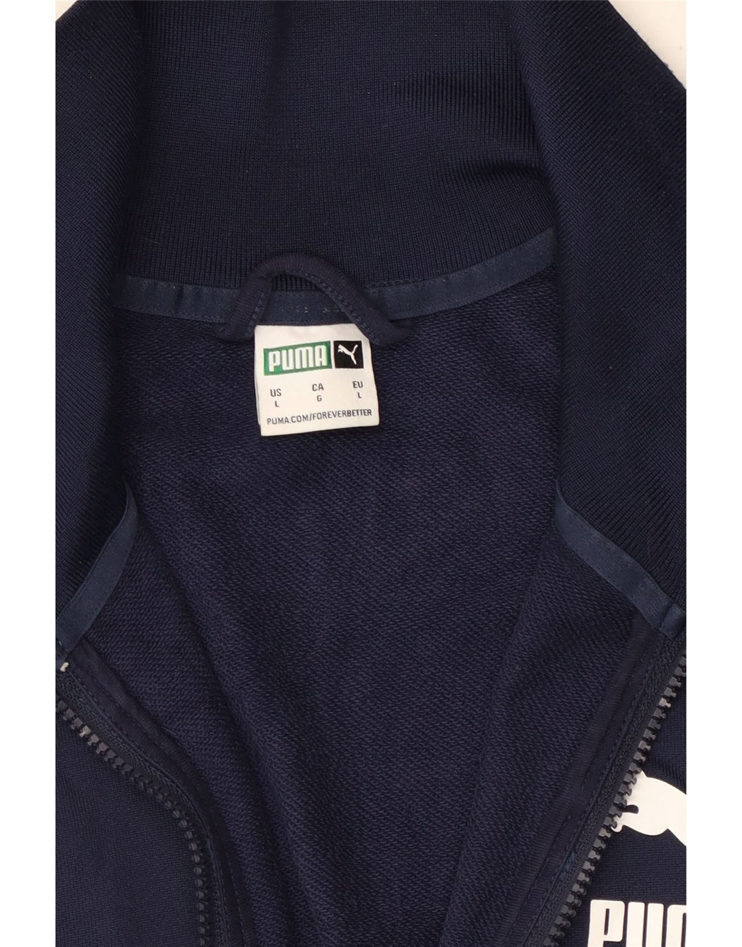 Męska kurtka dresowa PUMA, duża, granatowa, z poliestru w blokach kolorów