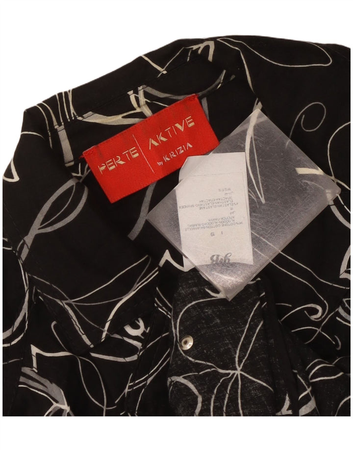 Damska marynarka Perte by Krizia zapinana na 3 guziki UK 12, średnia czarna w kwiaty