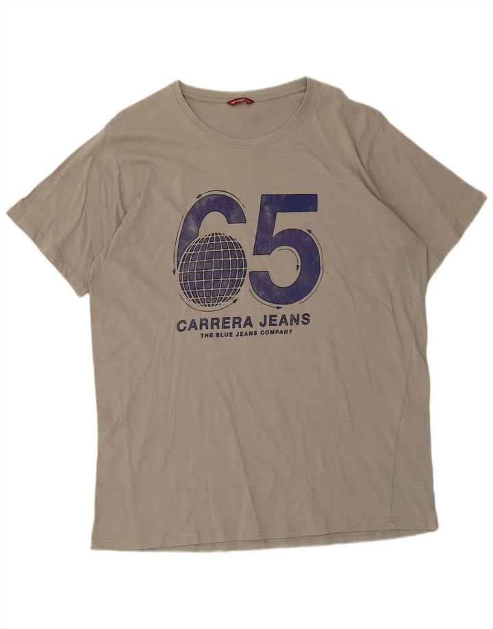 Męska koszulka z grafiką Carrera Top 2XL, szara bawełna