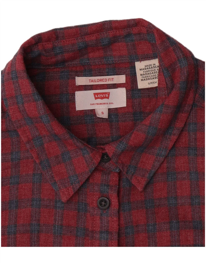 Damska koszula flanelowa Levi's o dopasowanym kroju UK 10 w małą czerwoną kratkę